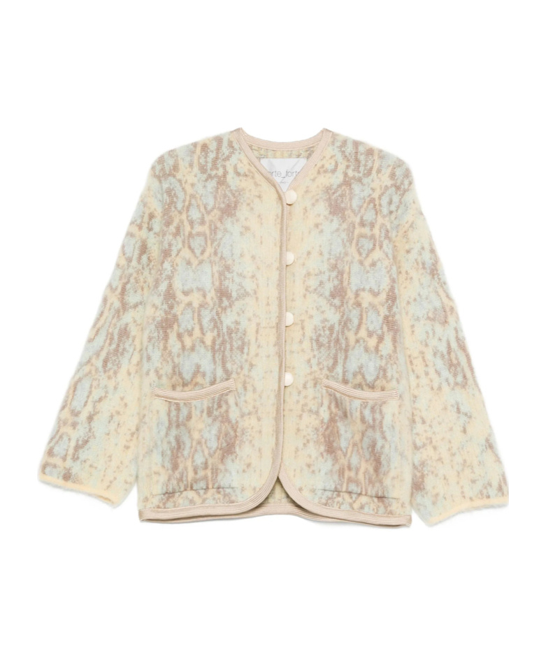 Forte Forte Snakeskin-patterned Cardigan In Neutral