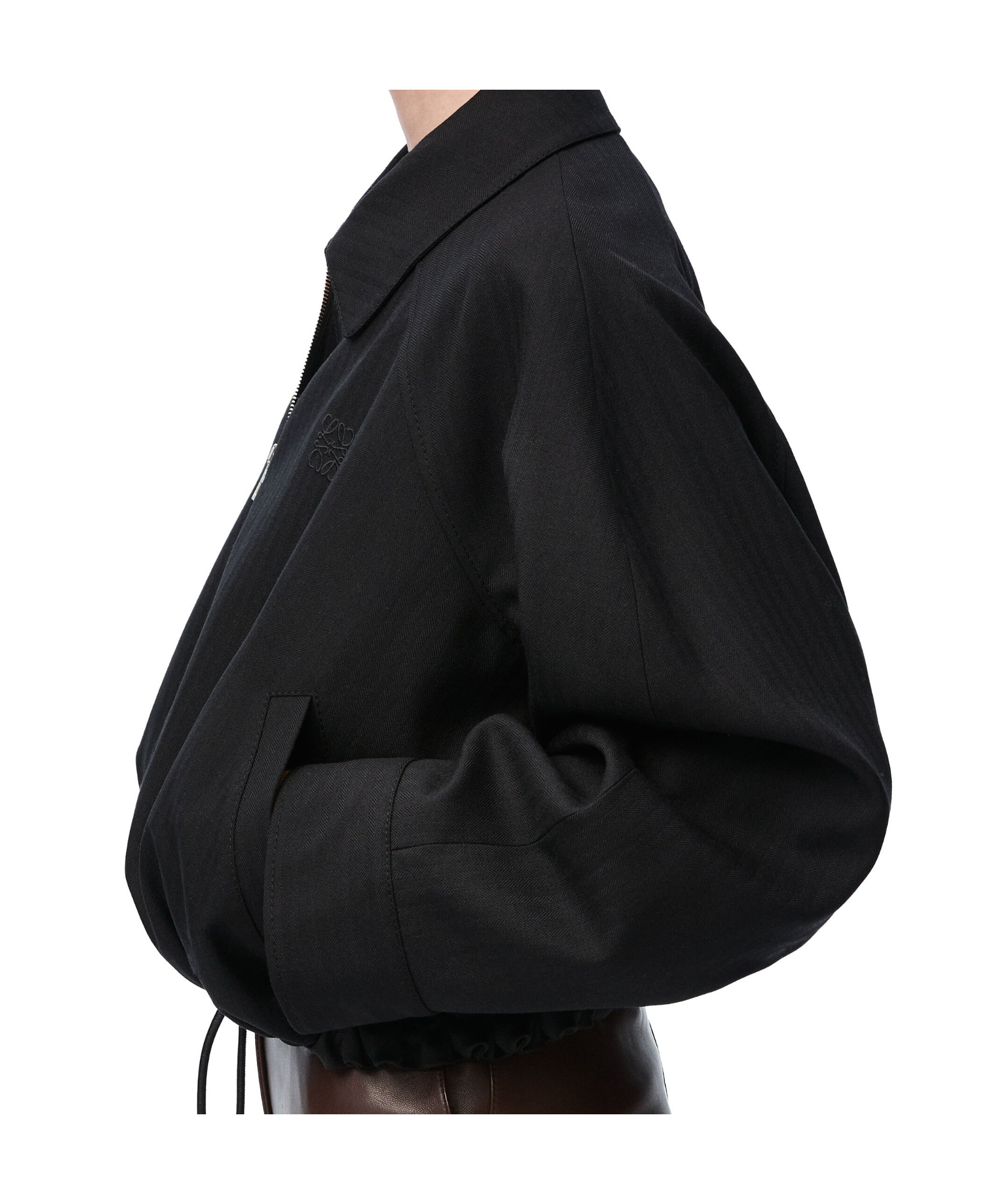 Loewe Long-sleeved Wool Jacket In Black