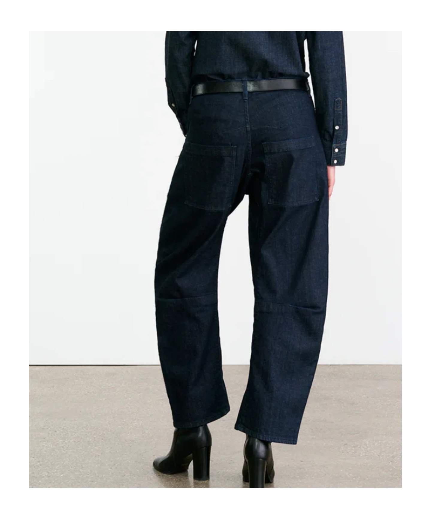 Nili Lotan Denim Trousers With Belt Loops In Black