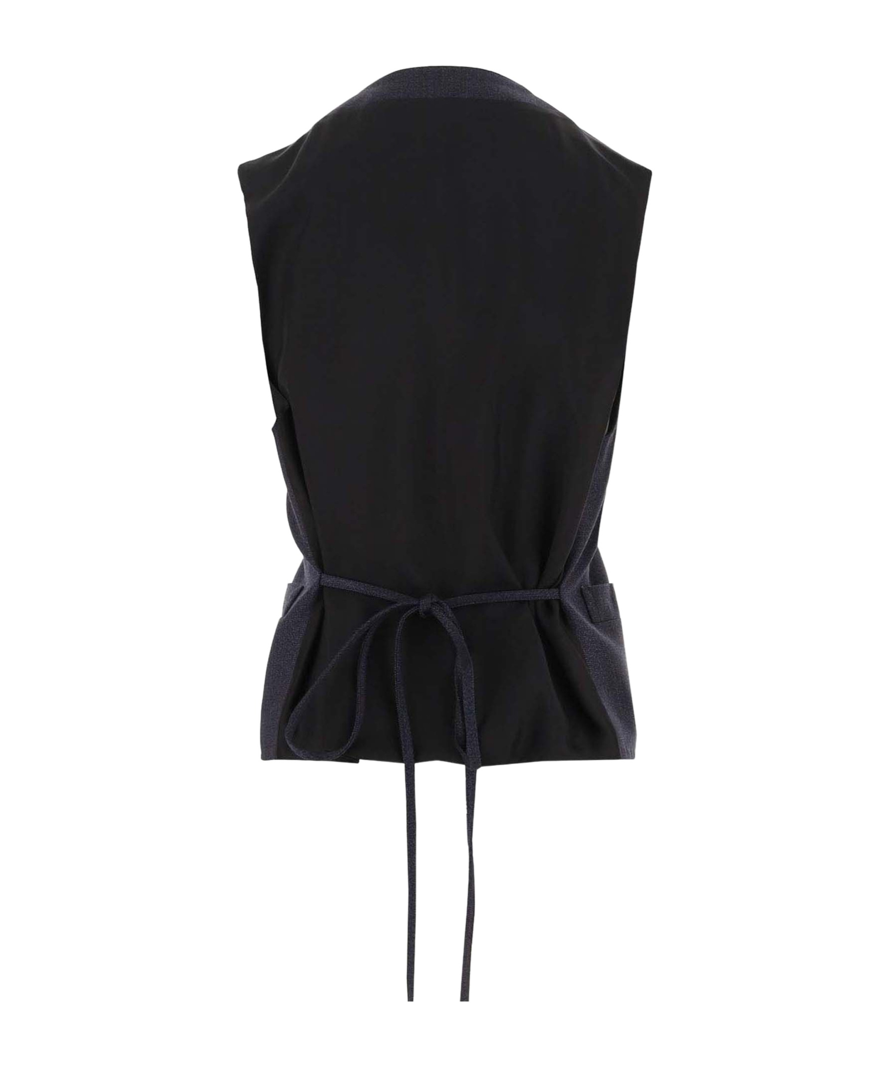 Bottega Veneta Striped Wool Vest In Black