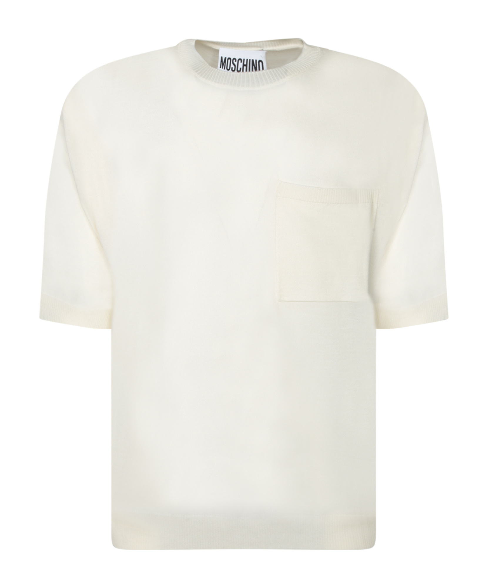 Moschino Fine-knit Crewneck T-shirt In White