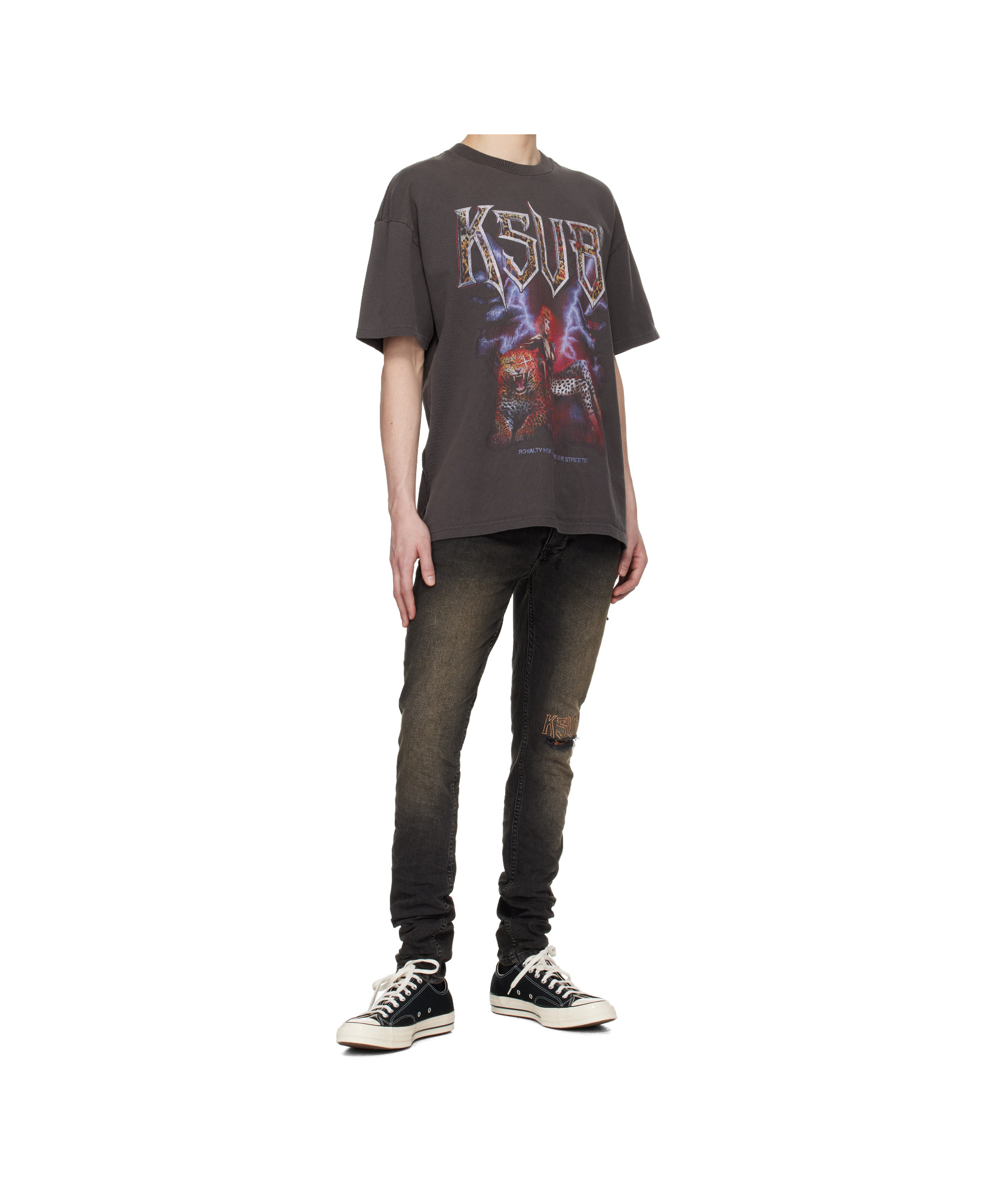 Shop Ksubi Kingdom Ekcess S/s T-shirt In Black