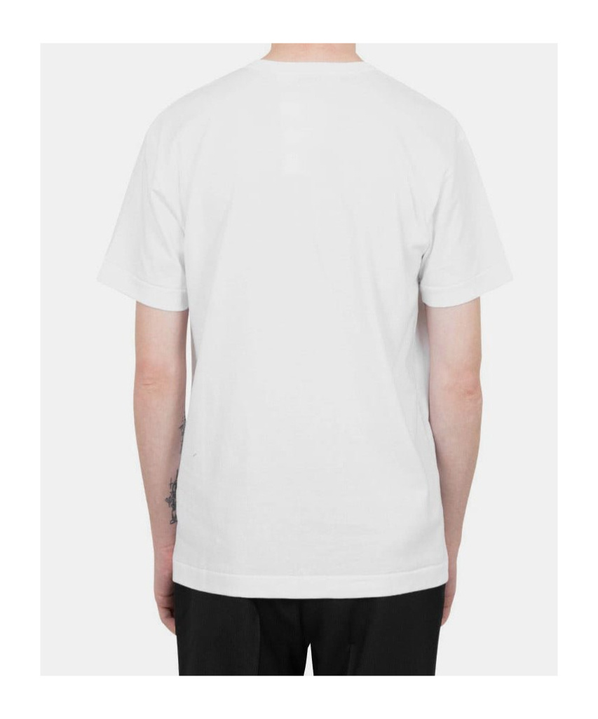 Comme Des Garçons Play Comme Des Garcons Play Blue Polka Dots Pattern Short Sleeve White