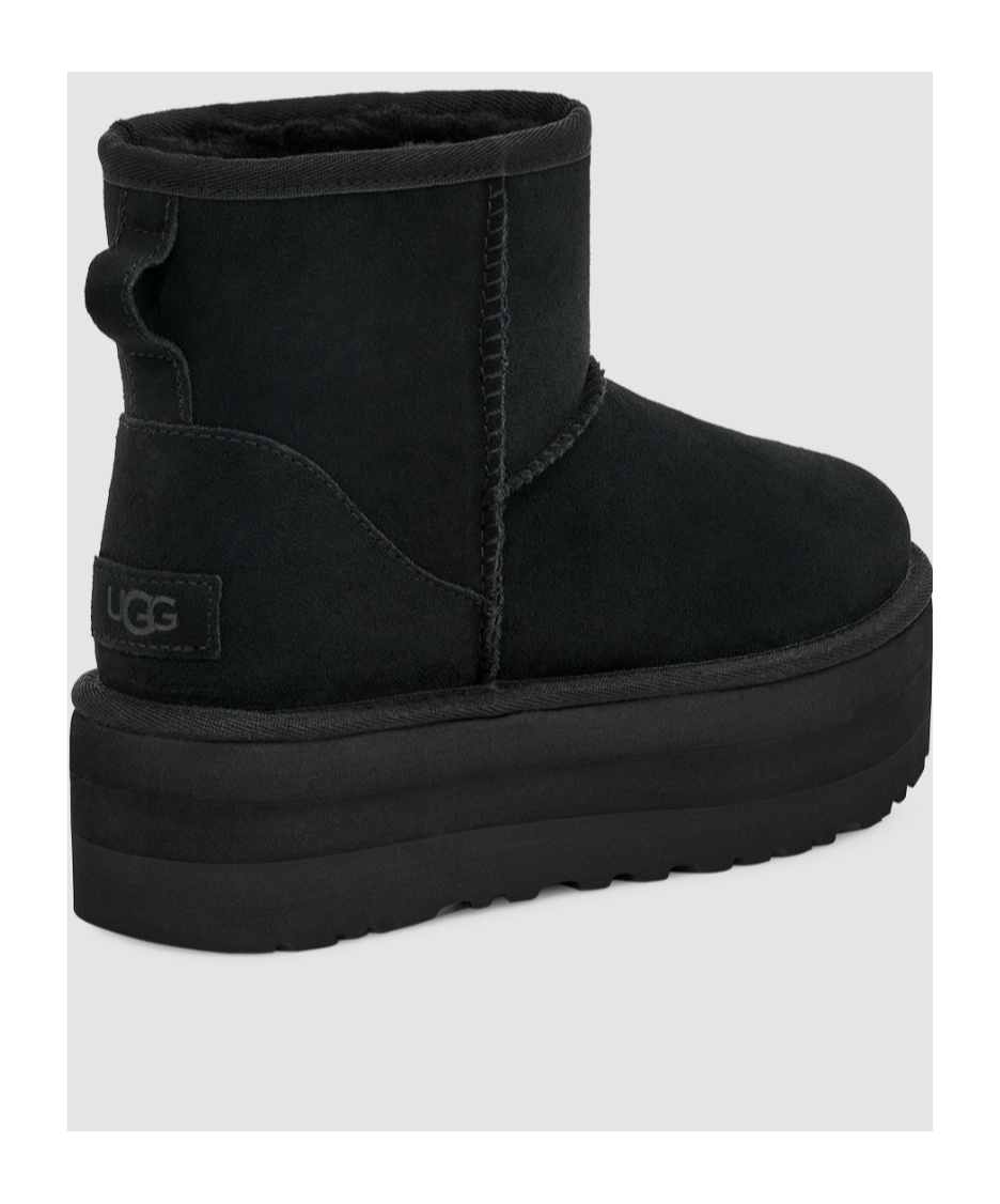 Ugg Classic Mini Platform Womens Suede Ankle Boots In Black