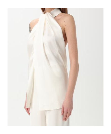 Stella Mccartney Halter Neck Velvet Top In White