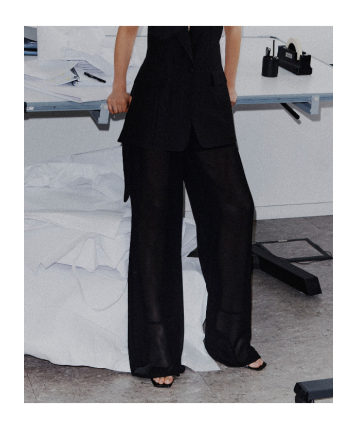 Marella Georgette Double Trousers In Black