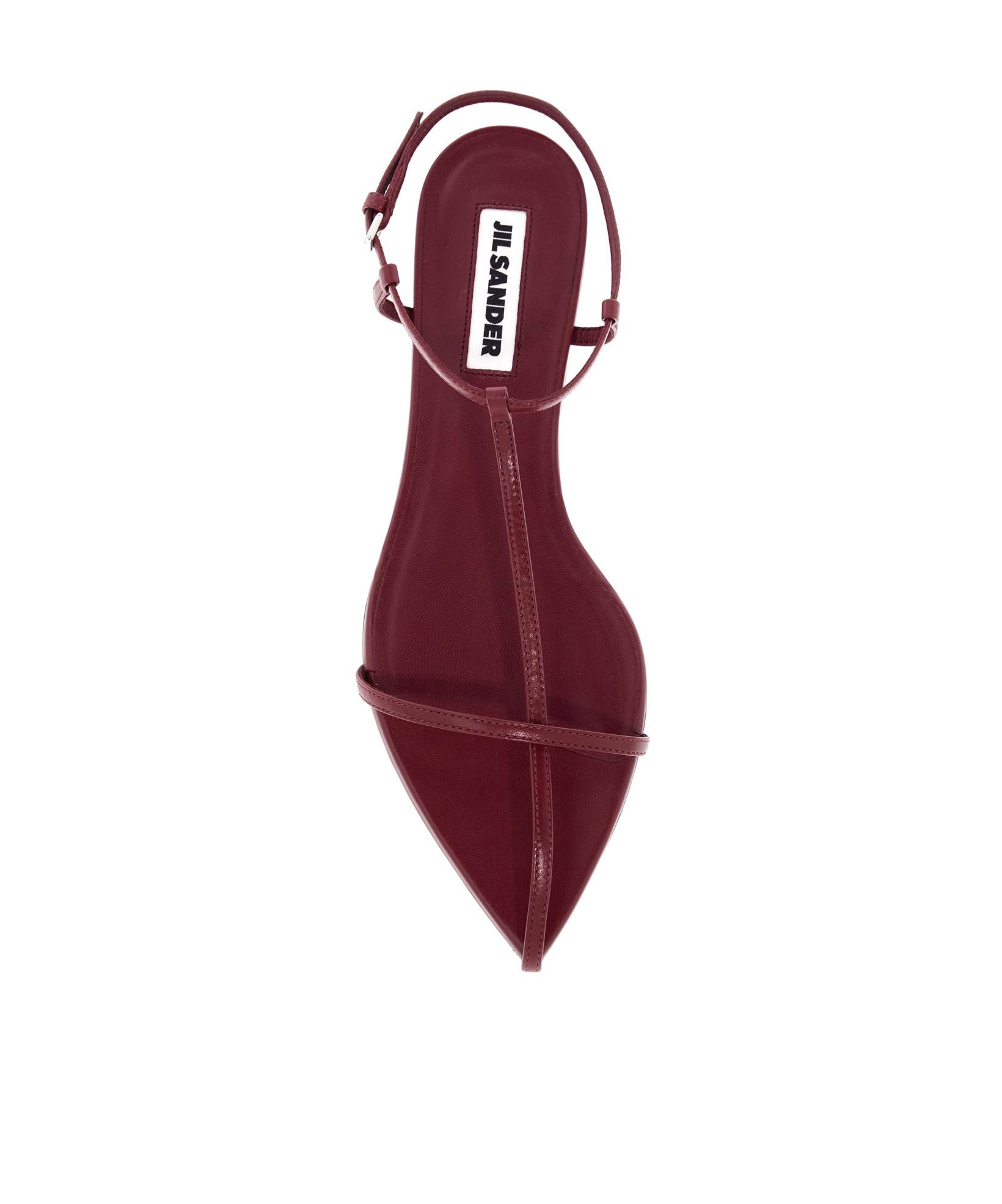 Jil Sander 10mm Leather T-bar Sandals In Red