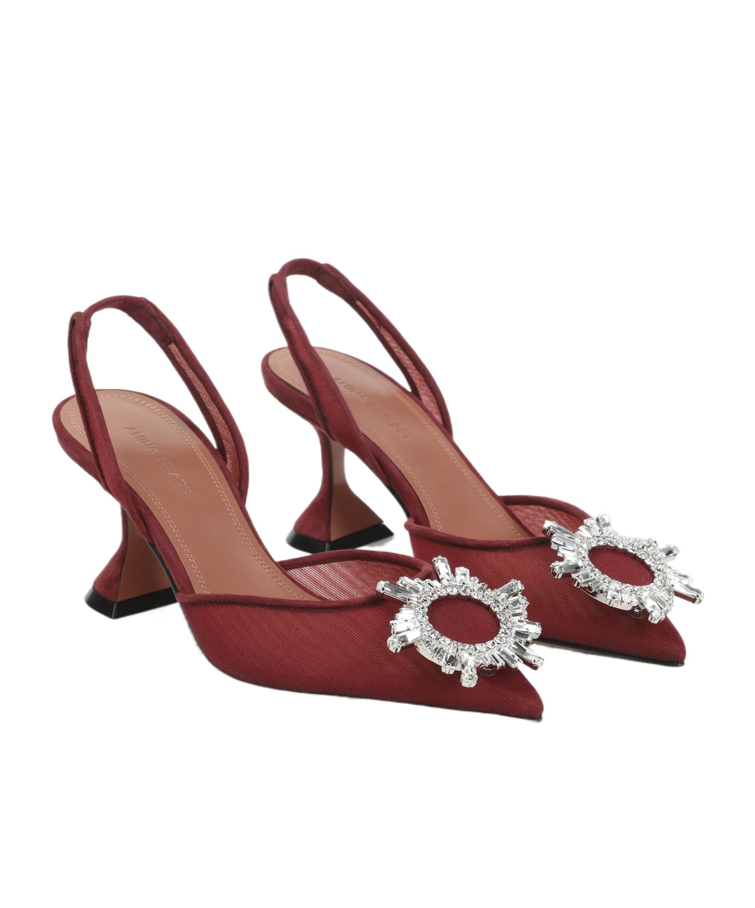 Amina Muaddi Pointed High-heeled Sandals In Brown