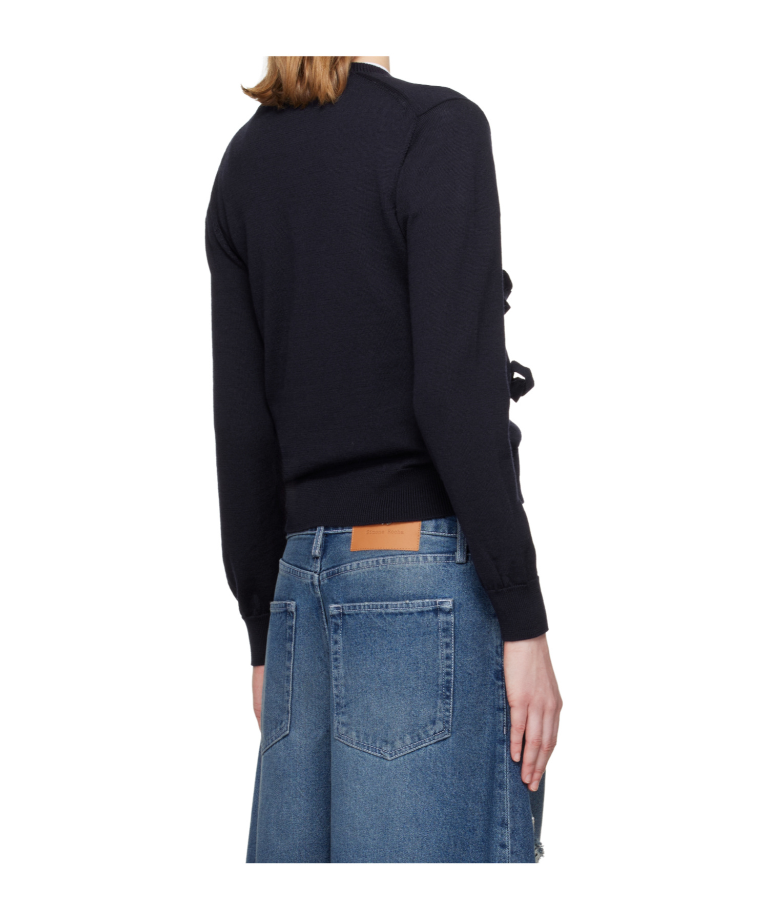 Comme Des Garçons Bow Cardigan In Blue