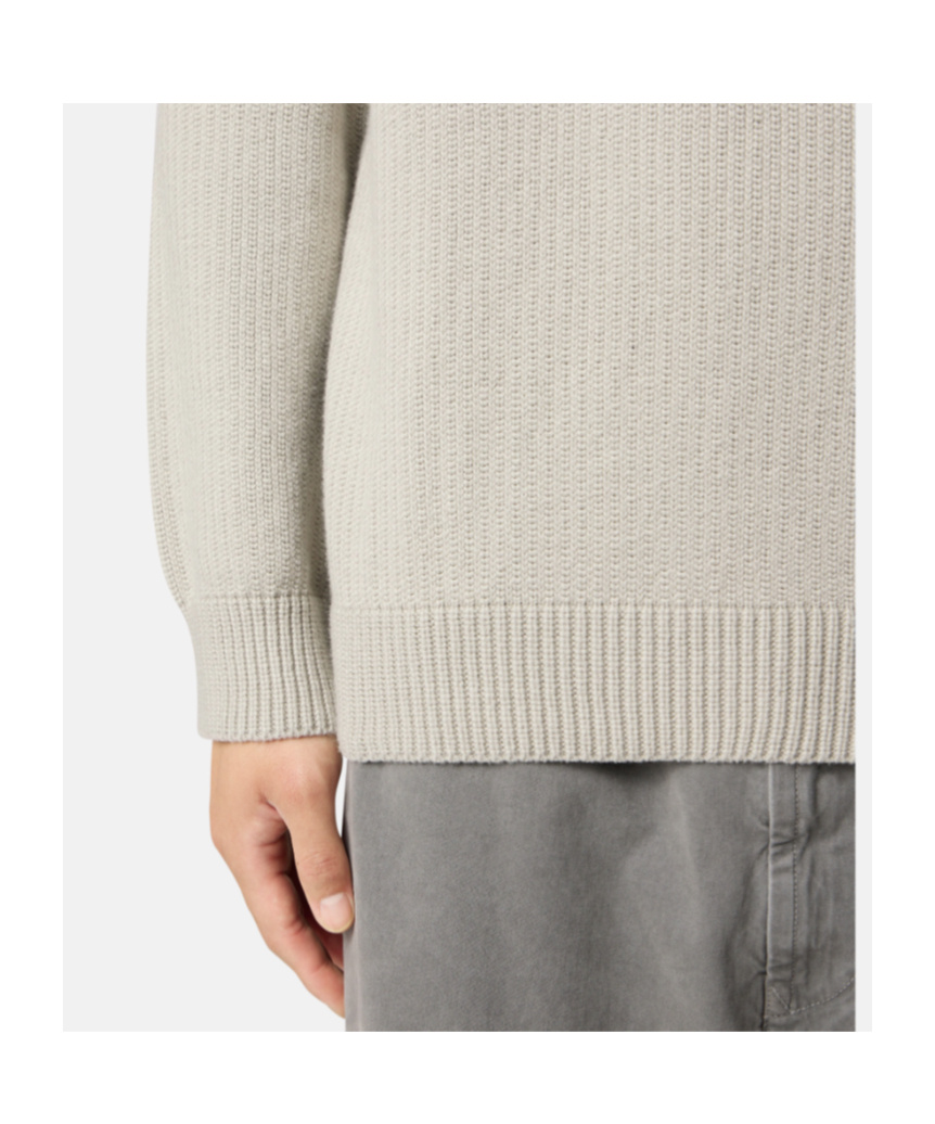 Stone Island Turtleneck Jumper With Ribbed Trims In Gray