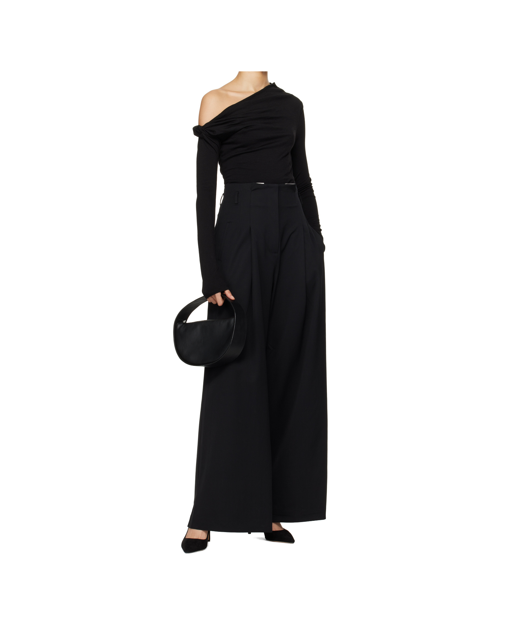 St Agni Tailored Linen Pants In Black