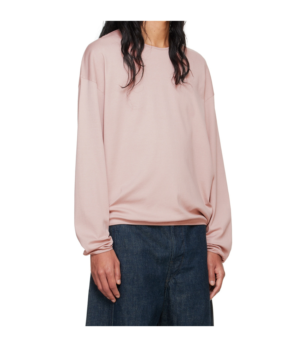 Lemaire Pink Relaxed Long Sleeve T-shirt In Pink
