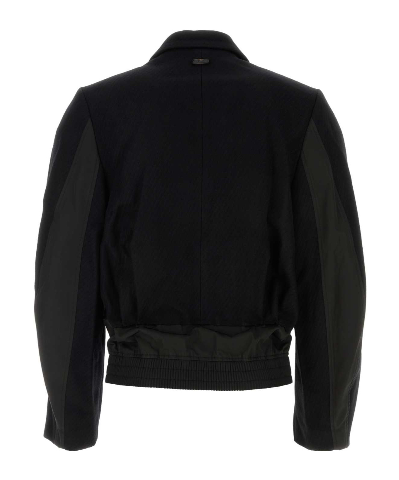 Ader Error Wool Blend Jacket With Elasticated Hem In Black