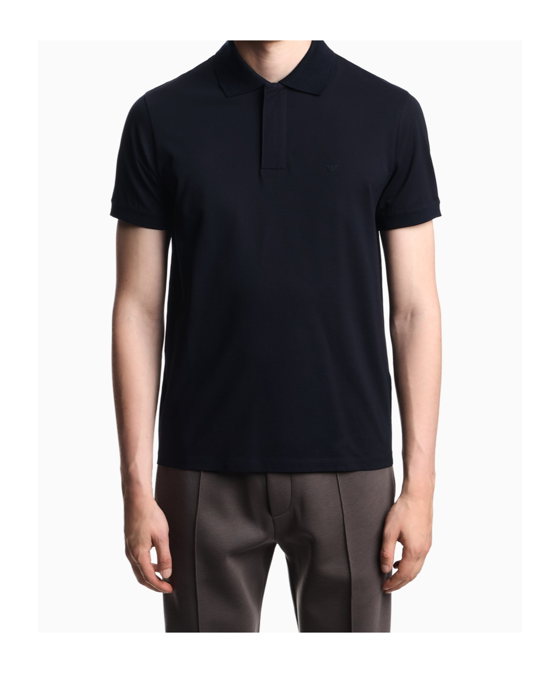 Emporio Armani Logo-embroidered Cotton Polo Shirt In Blue