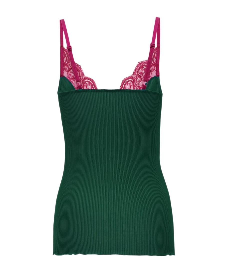 Saint Laurent Lace Top In Green
