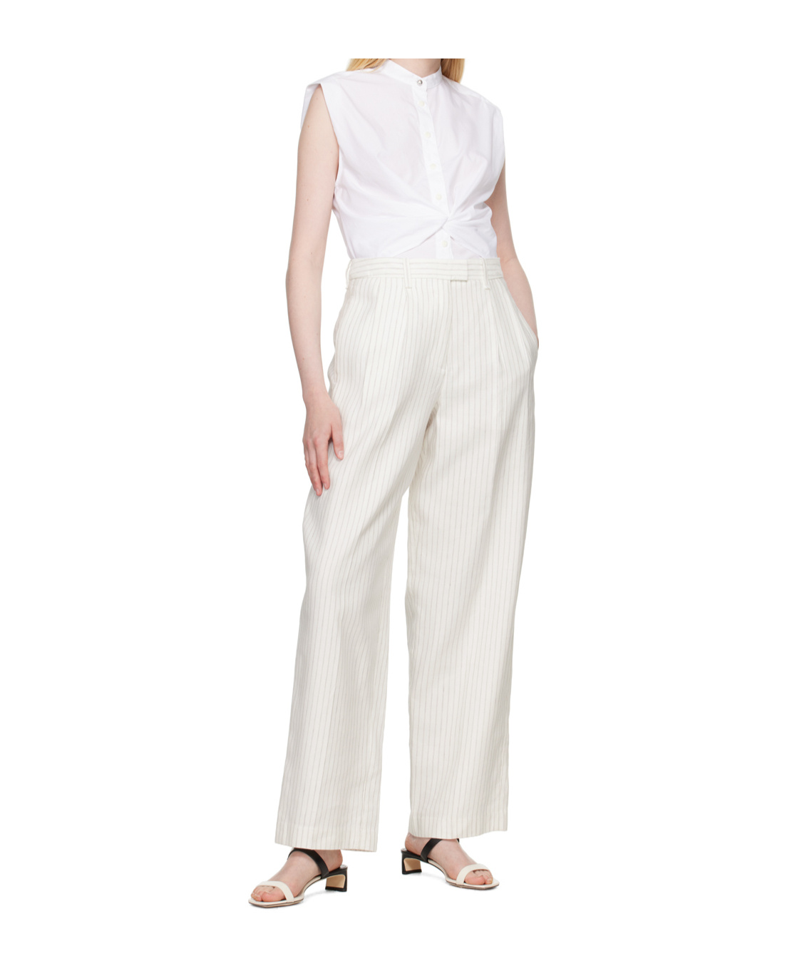 Rag & Bone White Newman Trousers