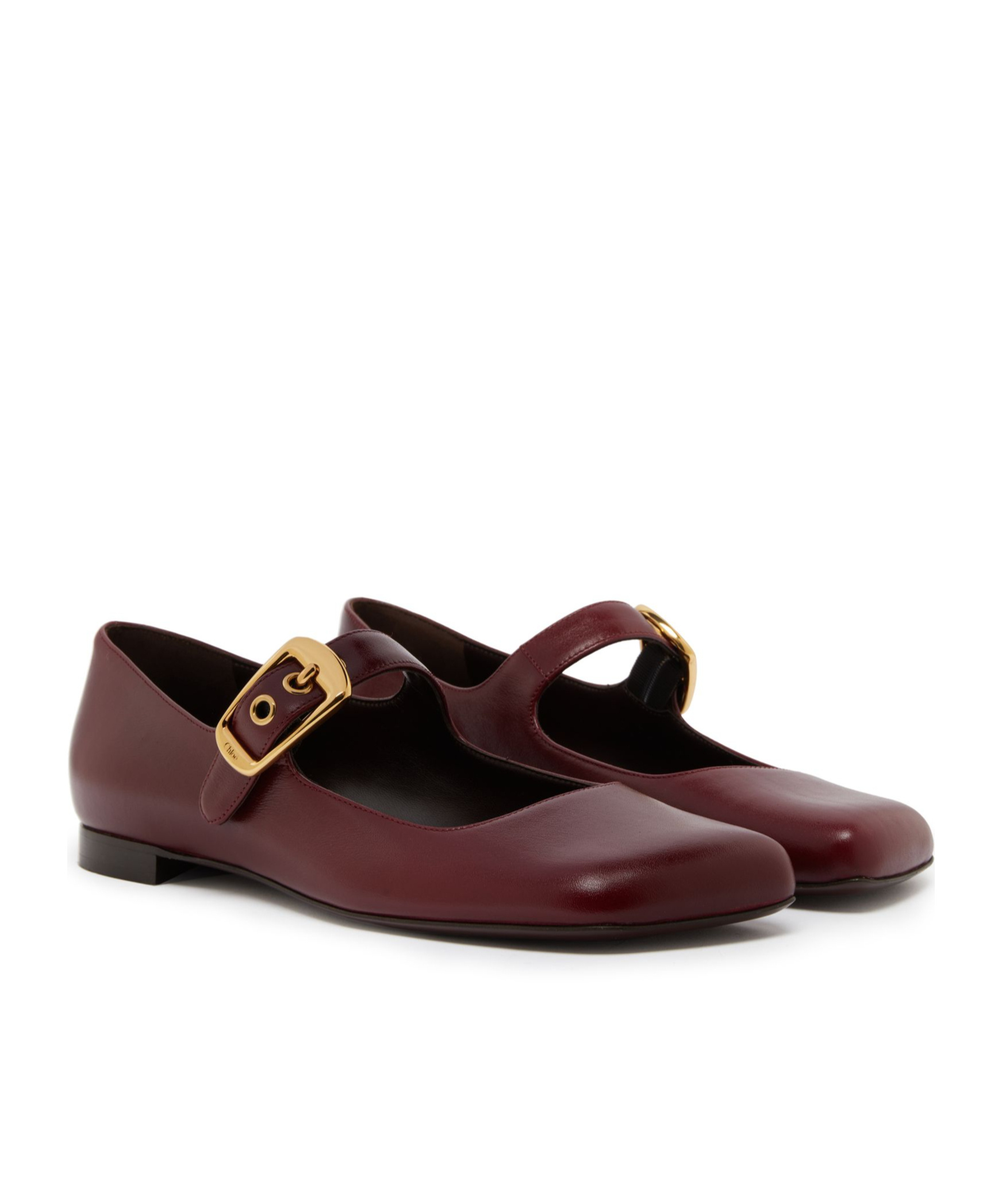 Shop Chloé Polly Square Toe Flats In Red