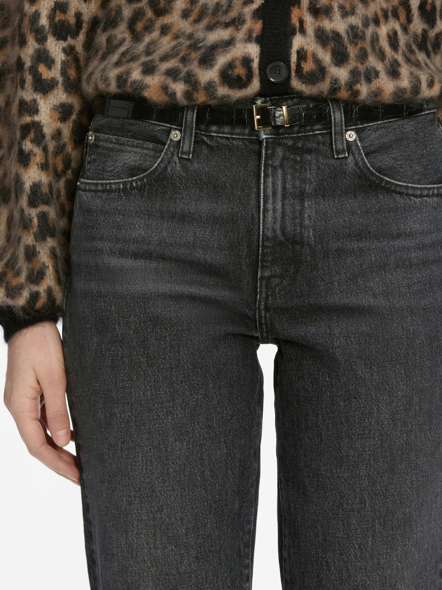 Frame Mid-rise Straight-leg Jeans In Black