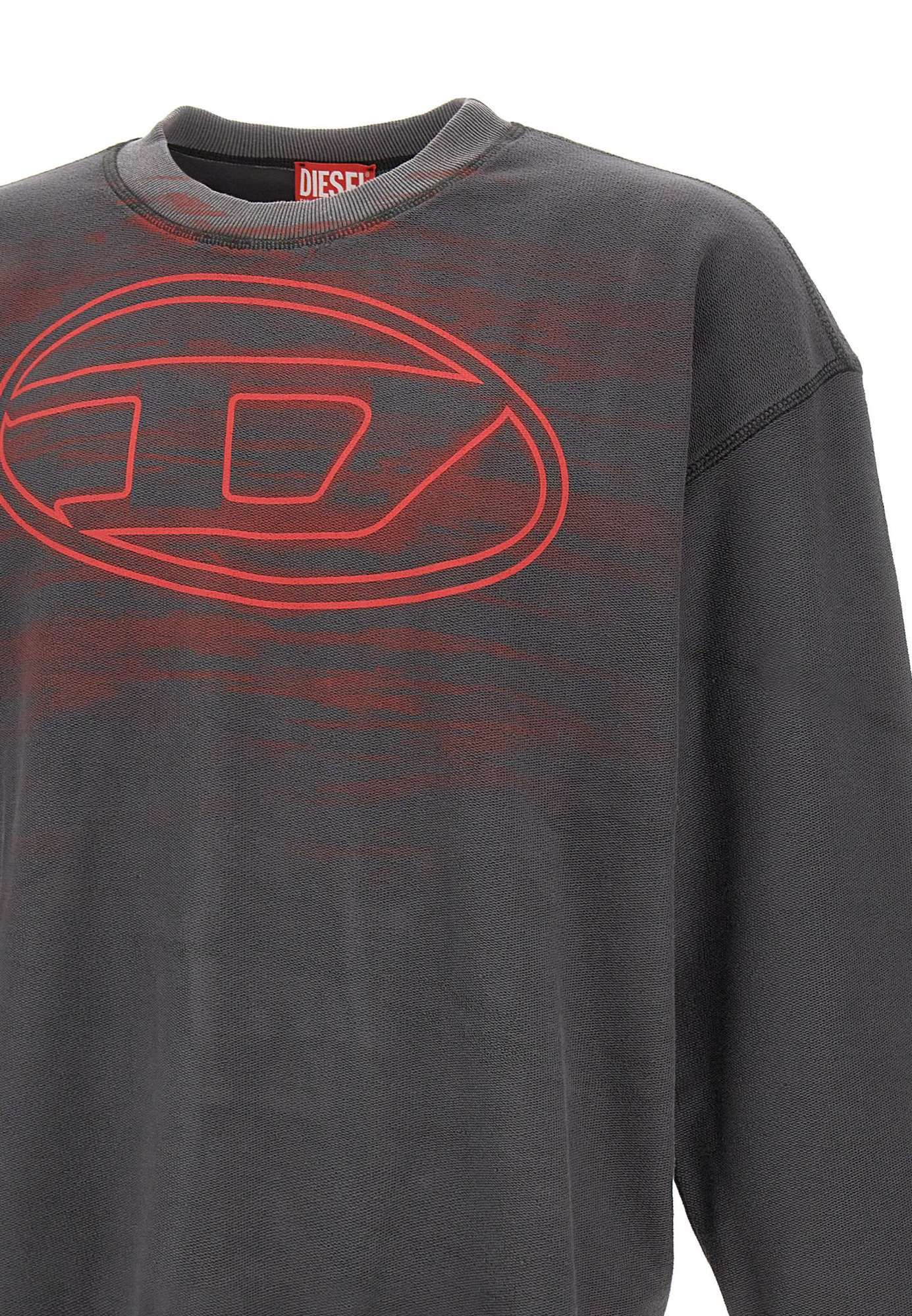 Diesel S-boxt-t1 Logo-print Sweatshirt In Gray
