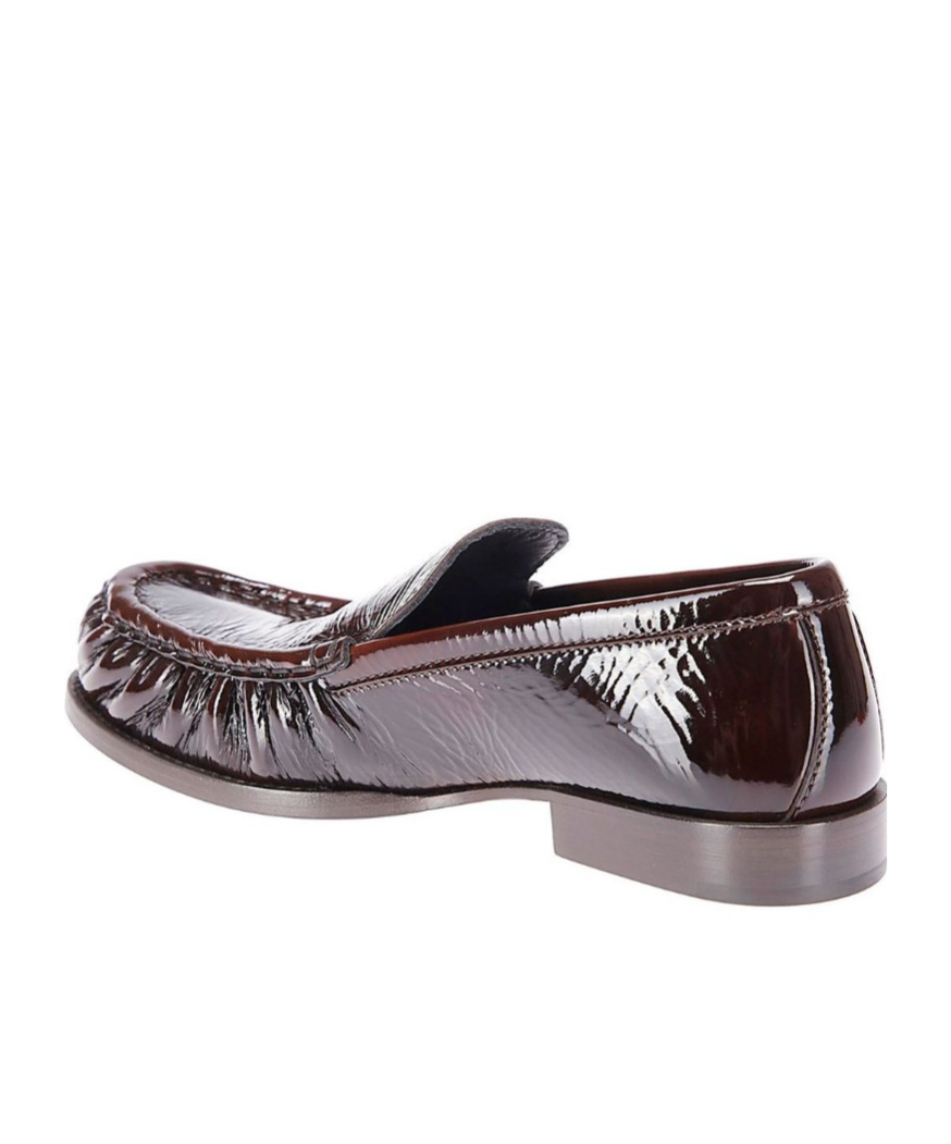 Dries Van Noten Moccasin Shoe With Shiny Leather In Gray