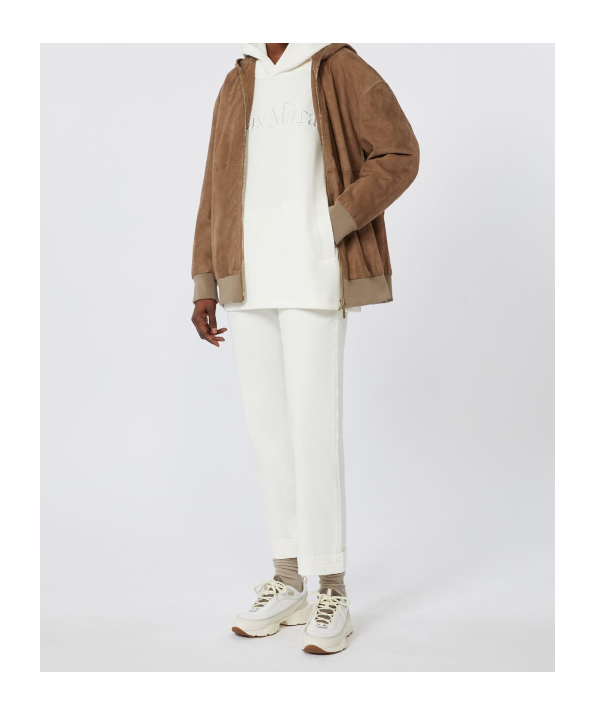Max Mara Oversized Cotton Jersey Sweatshirt In White
