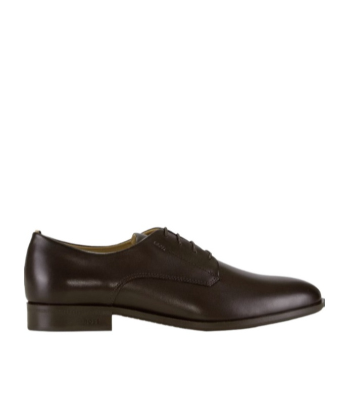 Hugo Boss Derby Shoes In Smooth And Printed Leather In Brown