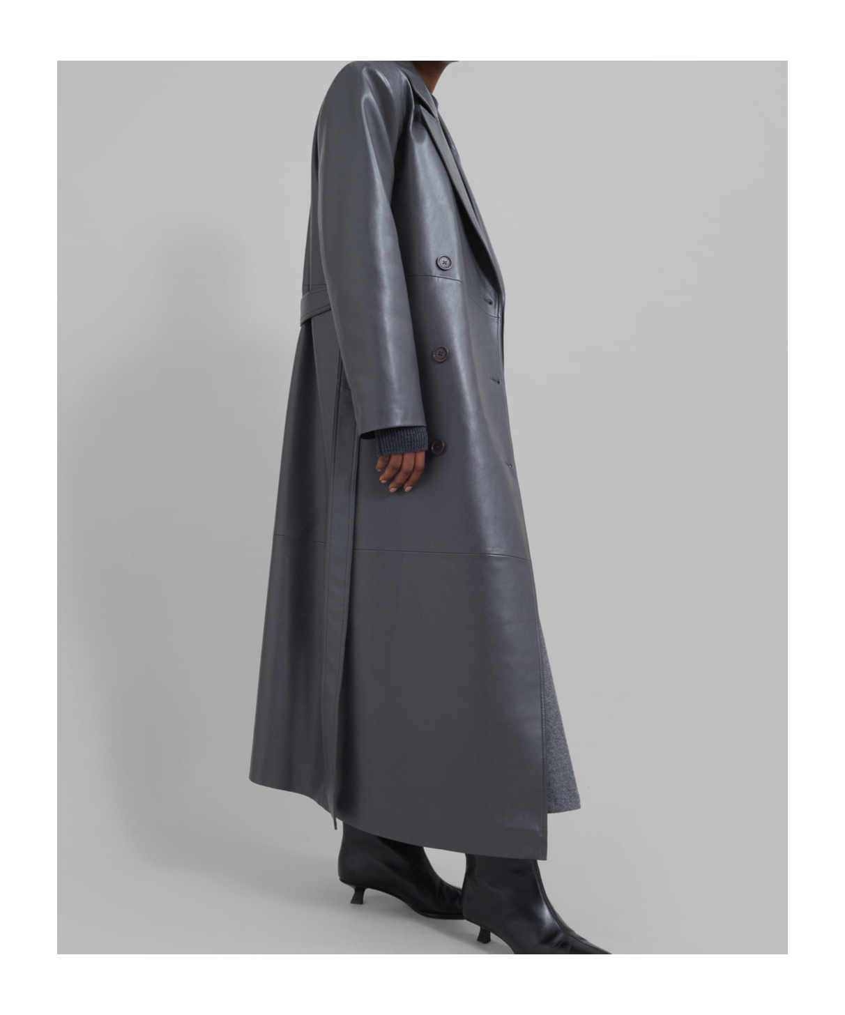 The Frankie Shop Tina Faux Leather Trench Coat