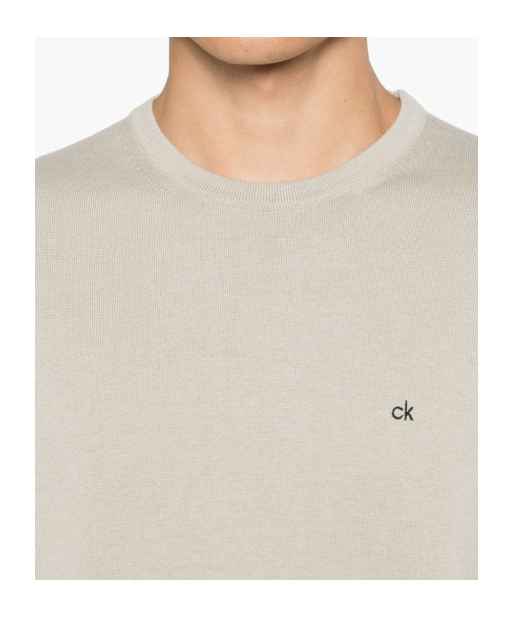 Calvin Klein Logo-embroidered Waffle-knit Jumper In White