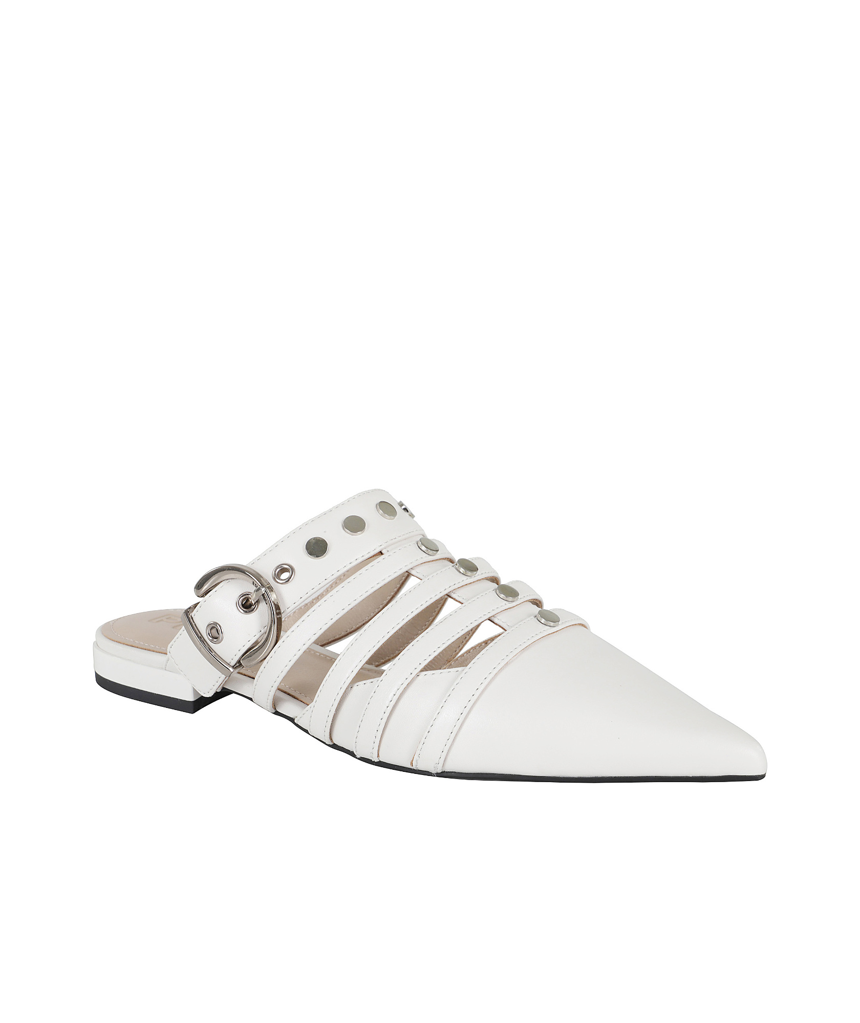 Shop Pinko Rivet Muller Shoes In White