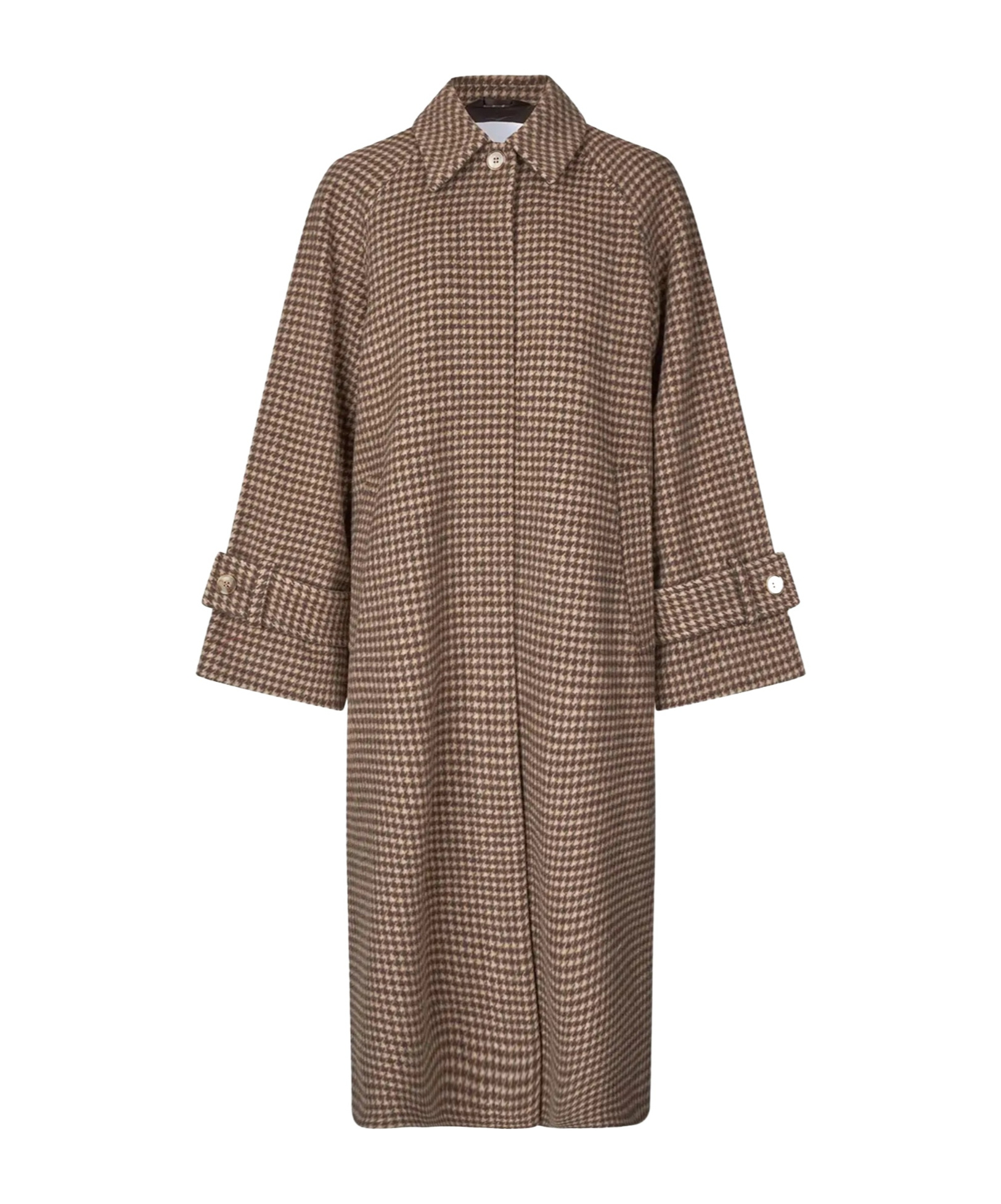 Samsoe & Samsoe Womens Aluminum Ch. Alma Check-pattern Wool-blend Coat In Brown