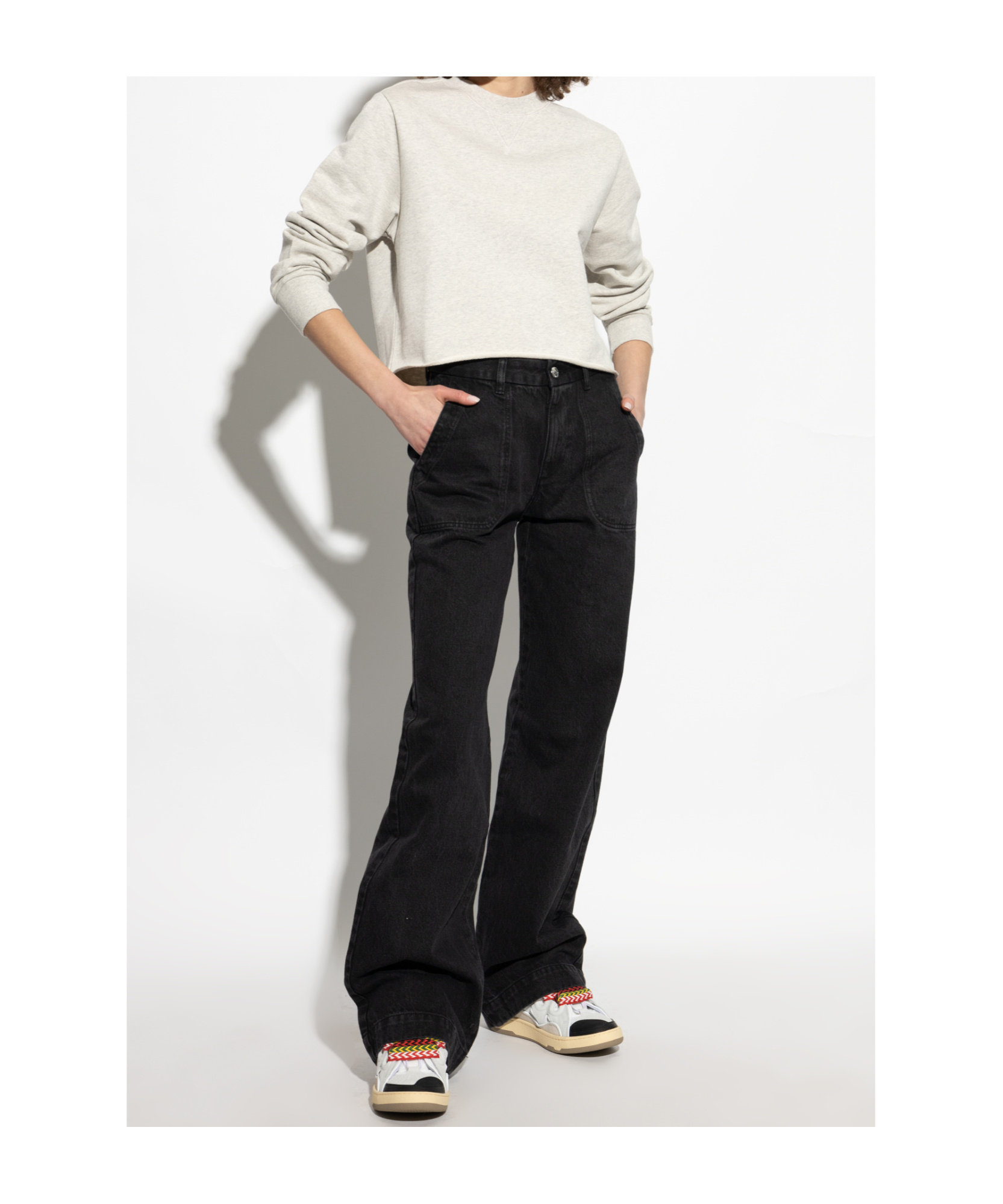 Shop Lanvin Lace-up Low-cut Casual Shoes In Nude
