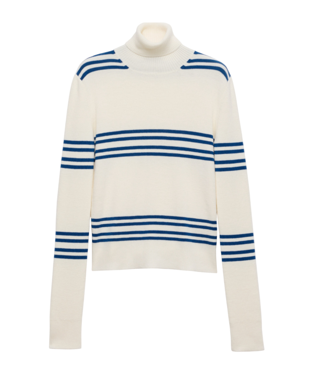 Prada Mens Stripe-print Turtleneck Wool Jumper