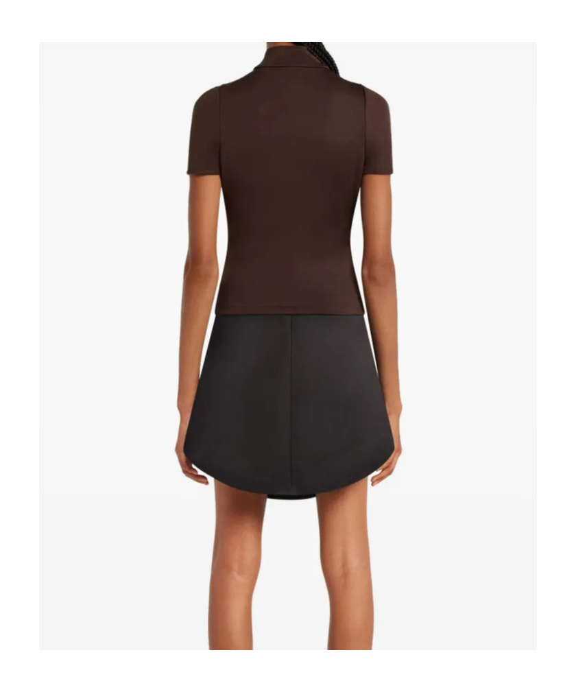 Courrèges High Collar Short Sleeves T-shirt In Green