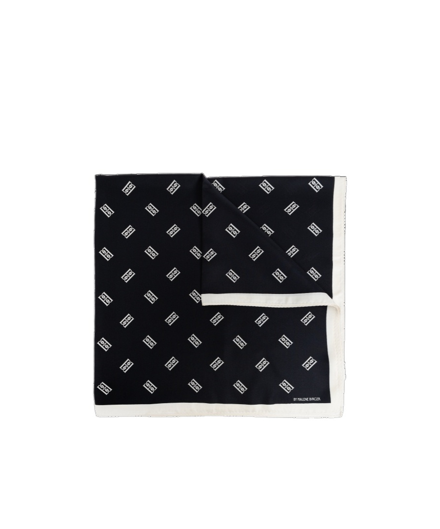 Shop By Malene Birger Monnis Multi-print Silk Scarf In Black