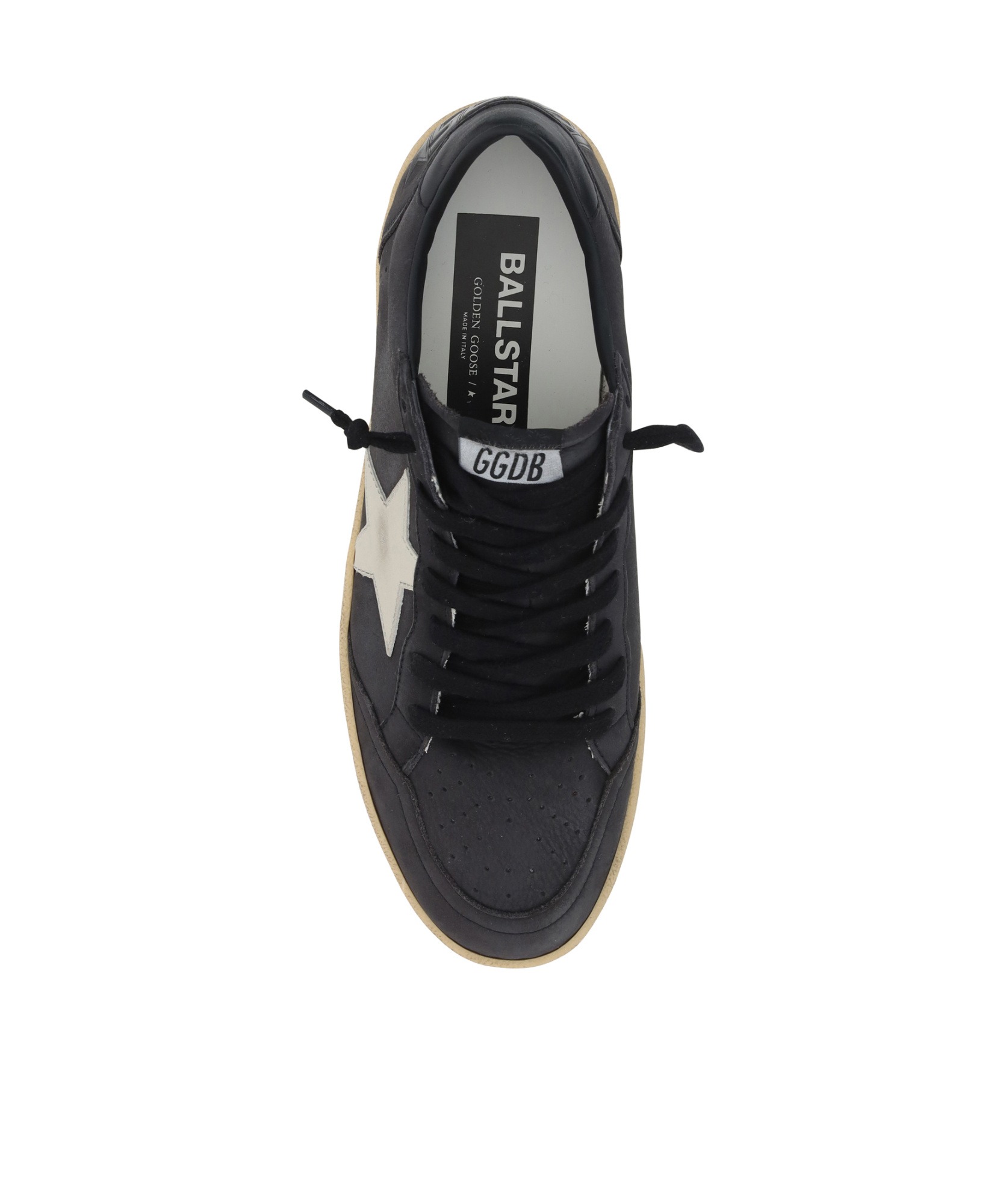 Golden Goose Ballstar Sneakers In Dark Gray Leather In Black