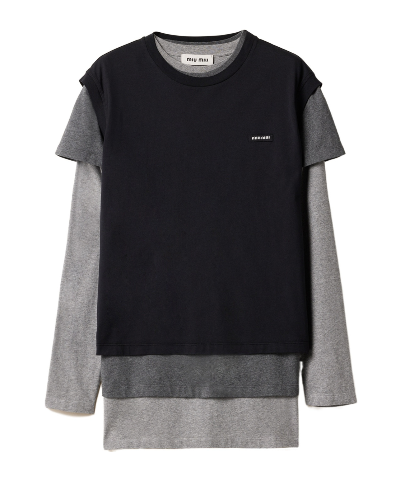 Miu Miu 3-piece Plain Jersey T-shirt In Black