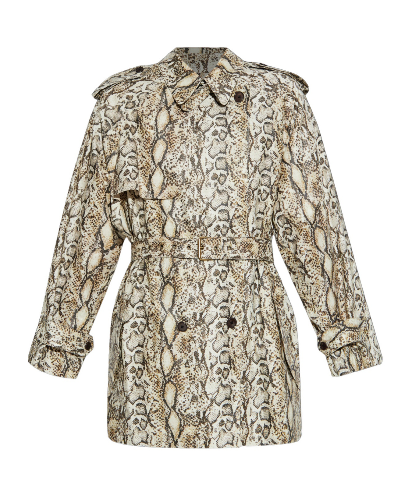 Isabel Marant Snakeskin-effect Trench Coat In White