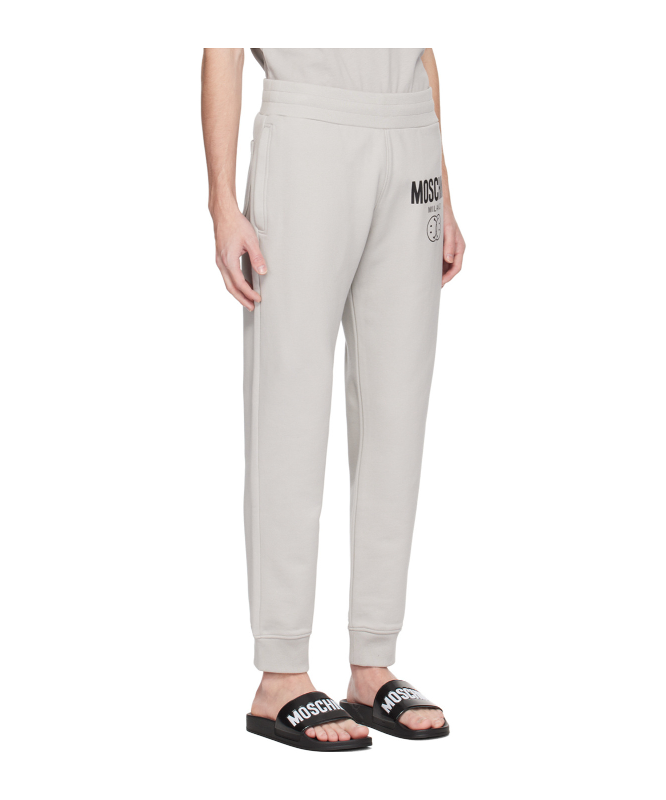 Moschino Printed Pattern Sweatpants In White