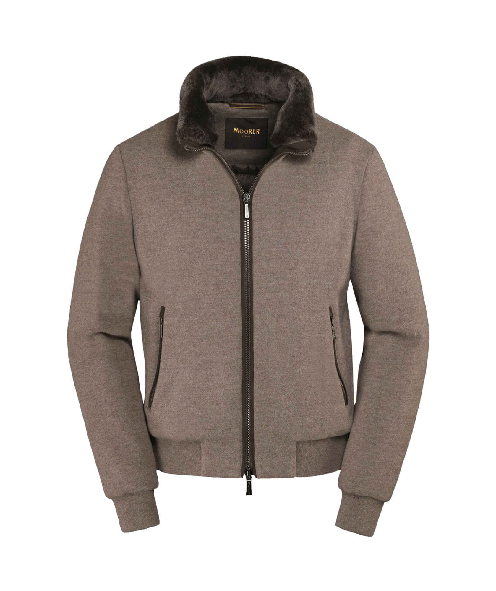 Moorer Bellati-mrw Virgin Wool-blend Jacket In Brown