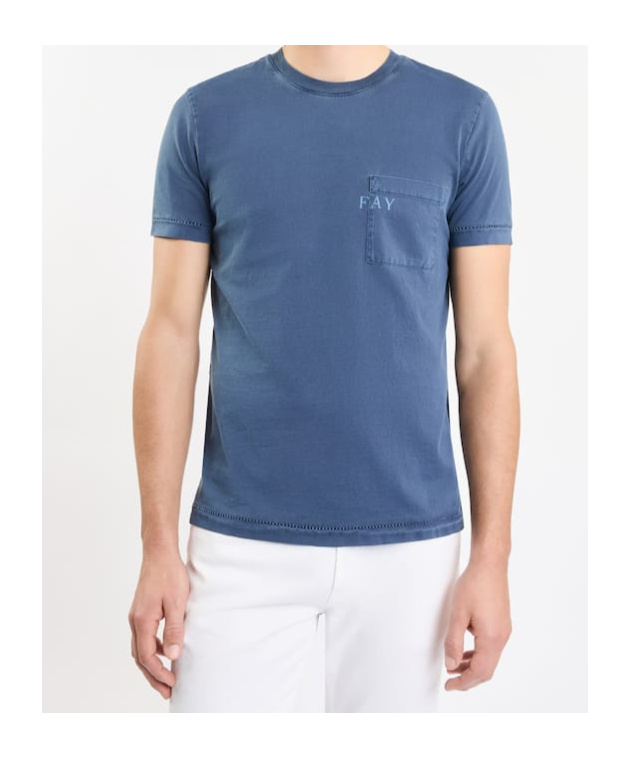 Fay Logo-print T-shirt In Blue