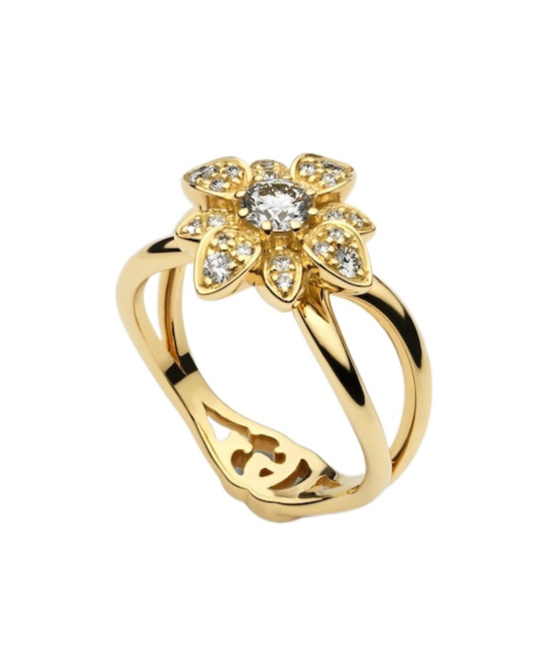 Gucci Flora 18k Diamond Ring In Gold