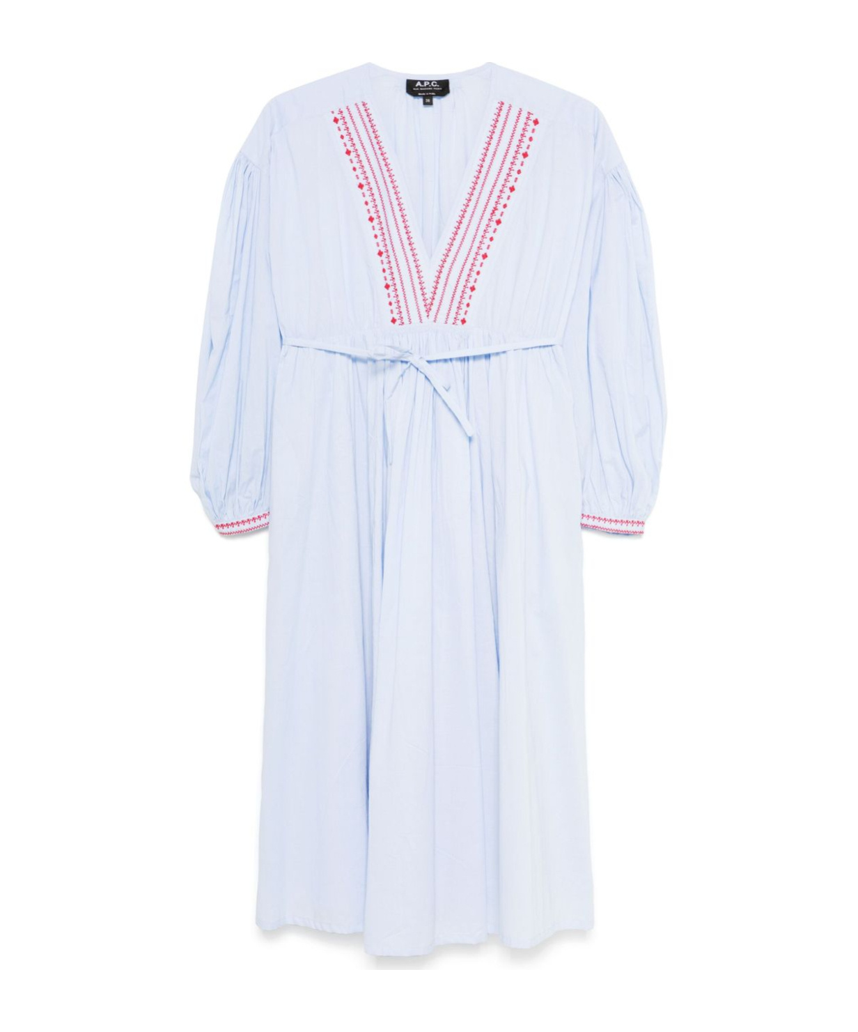 Apc A.p.c. Anni Embroidered Cotton Midi Dress In White