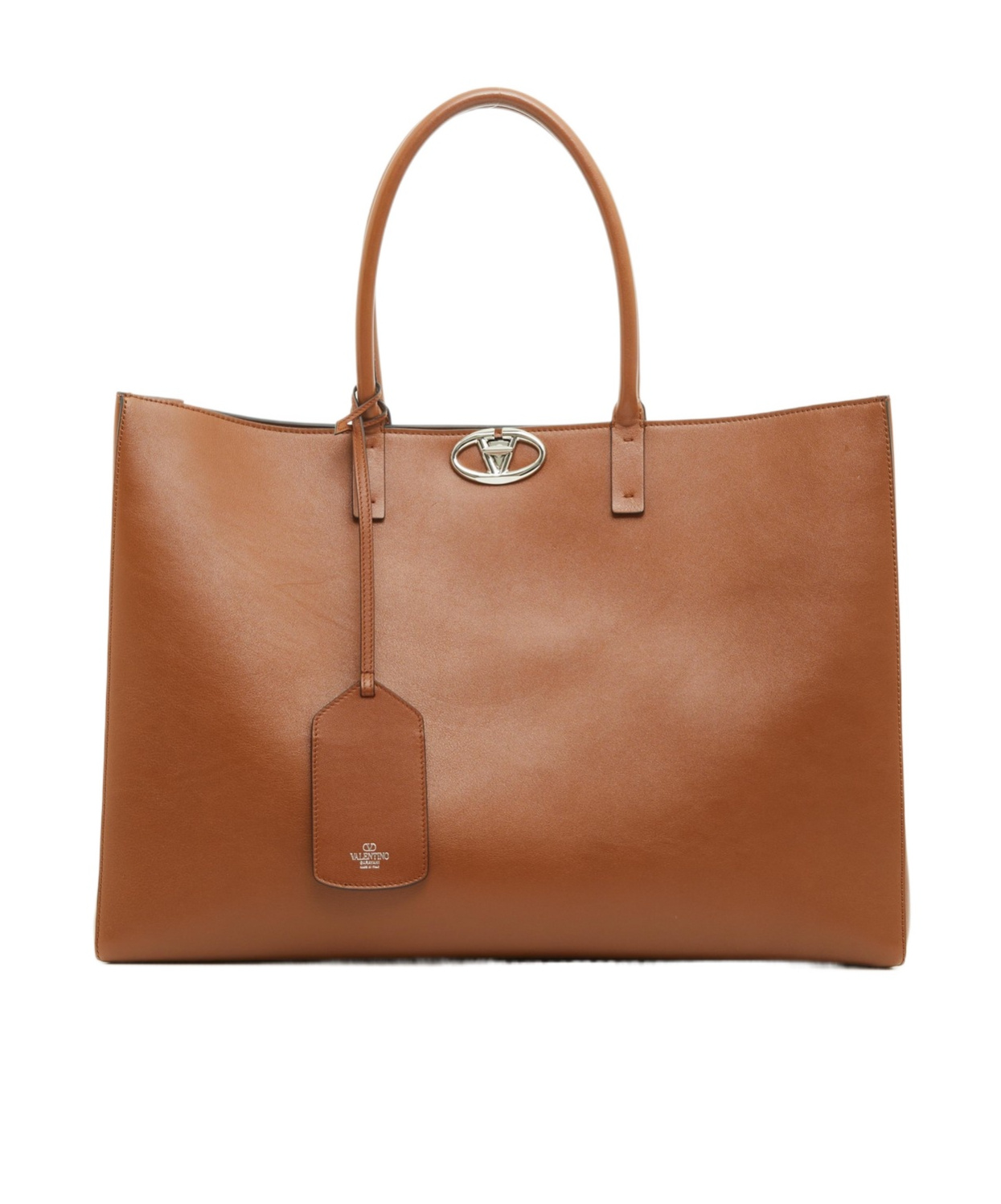 Valentino Logo Handbag In Brown