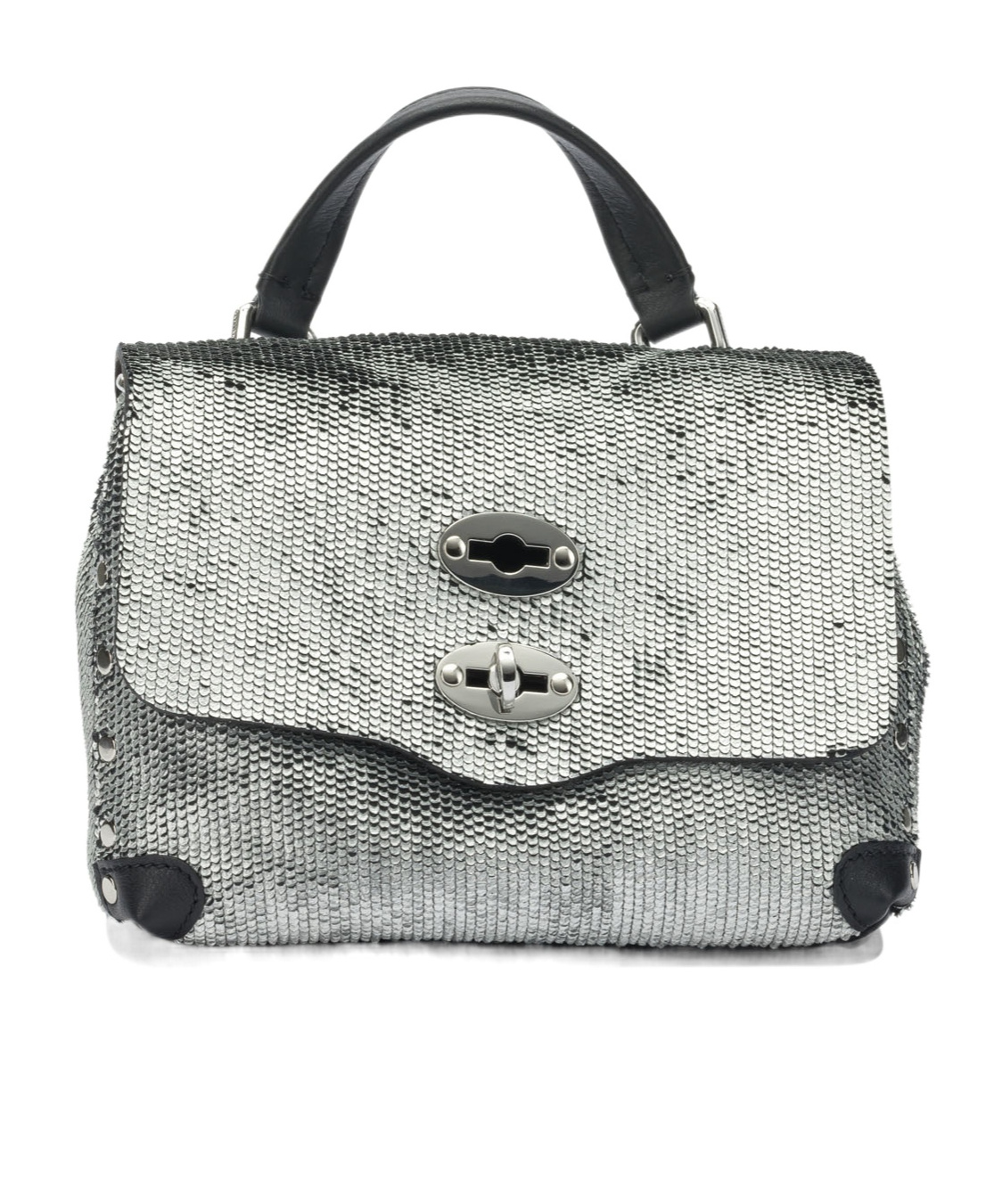 Zanellato Baby Postina Twist Lock Shoulder Bag In Silver