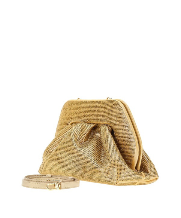 Themoirè Gea Strass Clutch Bag In Nude
