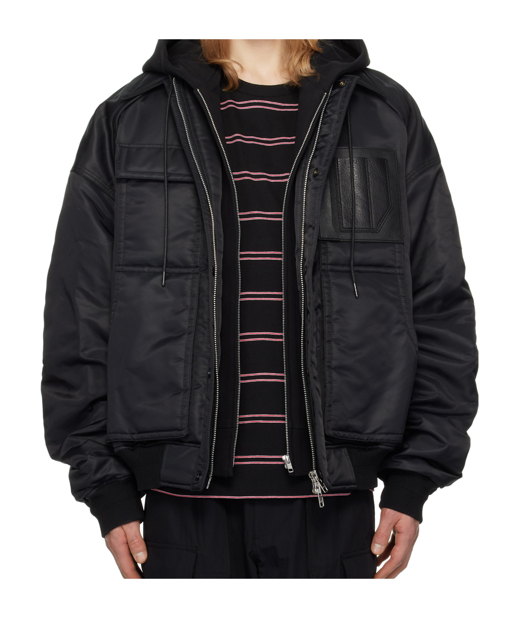 Juunj Ma-1 Work Bomber Jacket In Black
