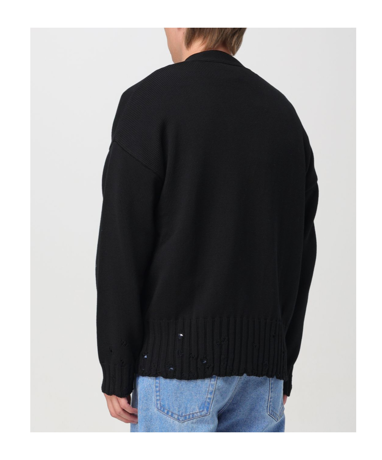 Marni Logo-embroidered Cotton Cardigan In Black