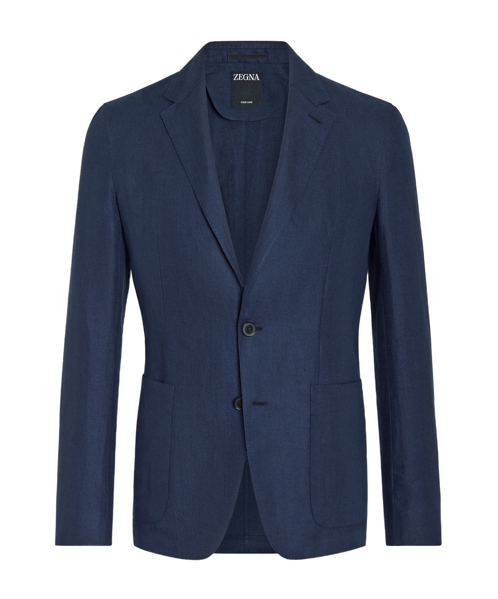 Zegna Long-sleeved Suit Jacket In Blue