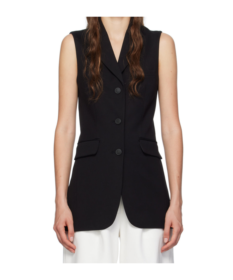 Rag & Bone Lapel Sleeveless Vest In Black