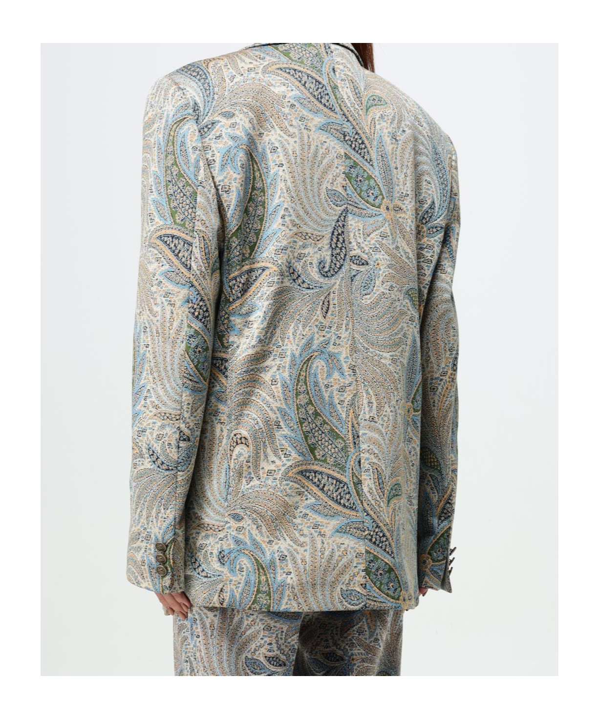 Etro Women's Double-breasted Jacket | Size 44 | Wrca007099jje15 Color S9880 In Gray
